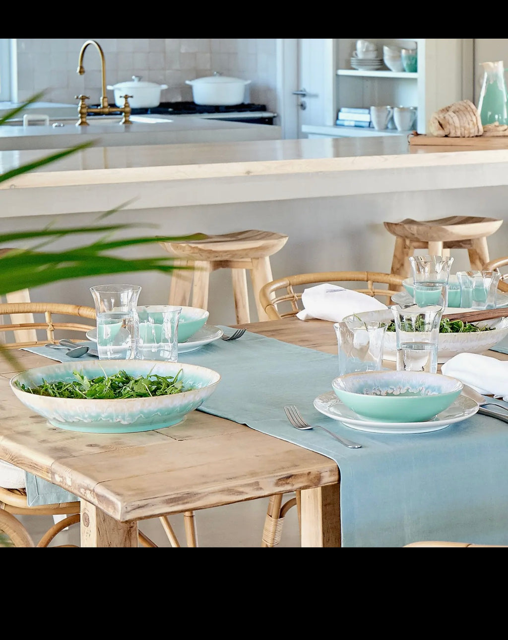Service vaisselle bleu turquoise