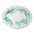 Plateau ovale en verre de mer 18" x 13,5"