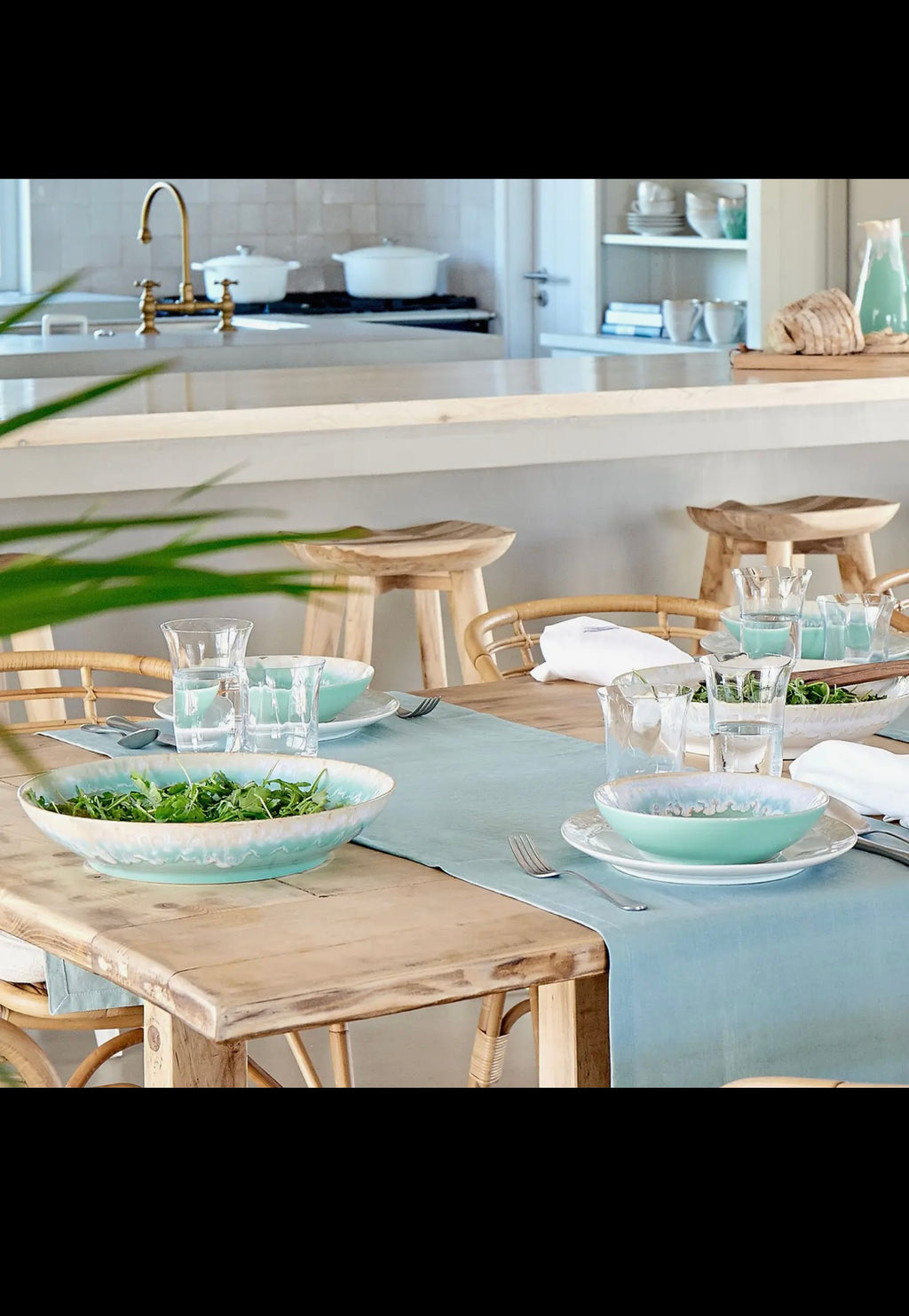 Service vaisselle bleu turquoise