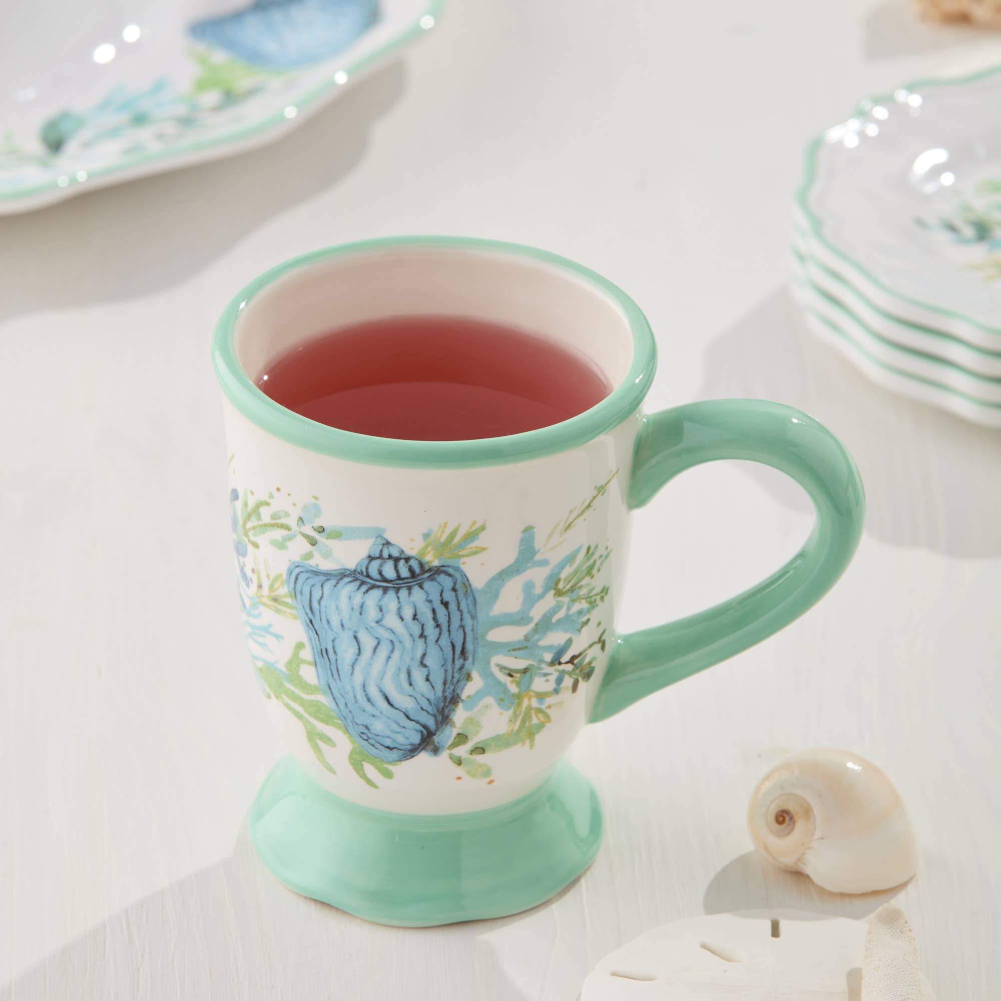 Mug en verre de mer 14 oz. assorti